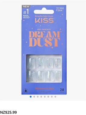 Kiss Gel Fantasy Dream Dust Galaxy Glitter Press-On Nails